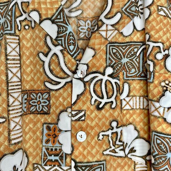 Beach Crew Men’s XL Button Up Casual Shirt Tropical Sea Turtles Floral Tiki - Picture 4 of 6